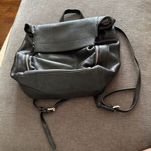 Vince Camuto Black Leather Backpack